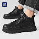 Heilan House high-top men's shoes 2025 new winter Martin boots black casual leather shoes sports work shoes