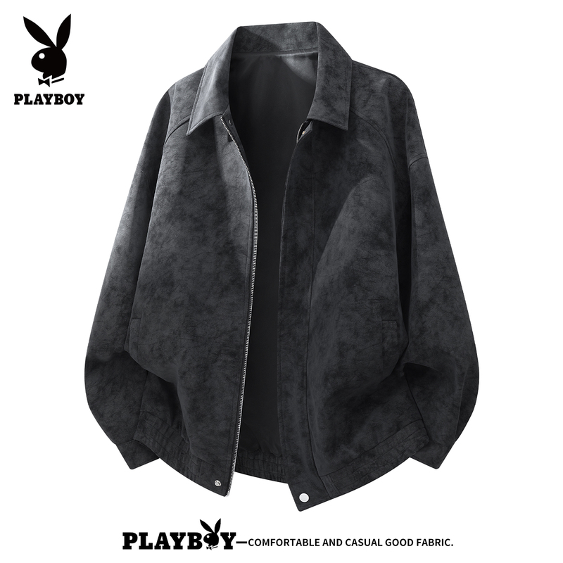 Playboy Tie-Dye Leather Jacket Men's Autumn and Winter Spring Thickened American Casual Lapel Windproof Coat Top Playboy Tie-Dye Leather Jacket Men's Autumn and Winter Spring Thickened American Casual Lapel Windproof Coat Top
