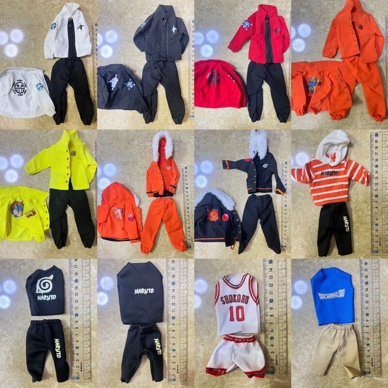 7-Piece Anime Clothing Set: One Piece, Naruto, Dragon Ball, Goku, Naruto, Jacket, Pants, Shirt, T-Shirt Set, in Stock