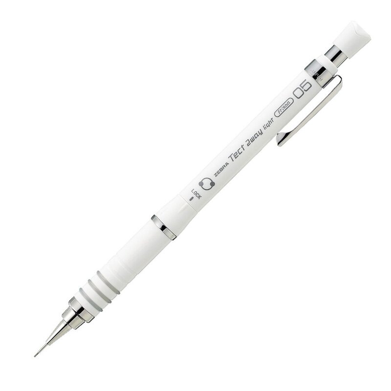 Japanese Zebra Tect 2Way Dual-Purpose Mechanical Pencil Mas42 0.5mm Drafting Low Center of Gravity