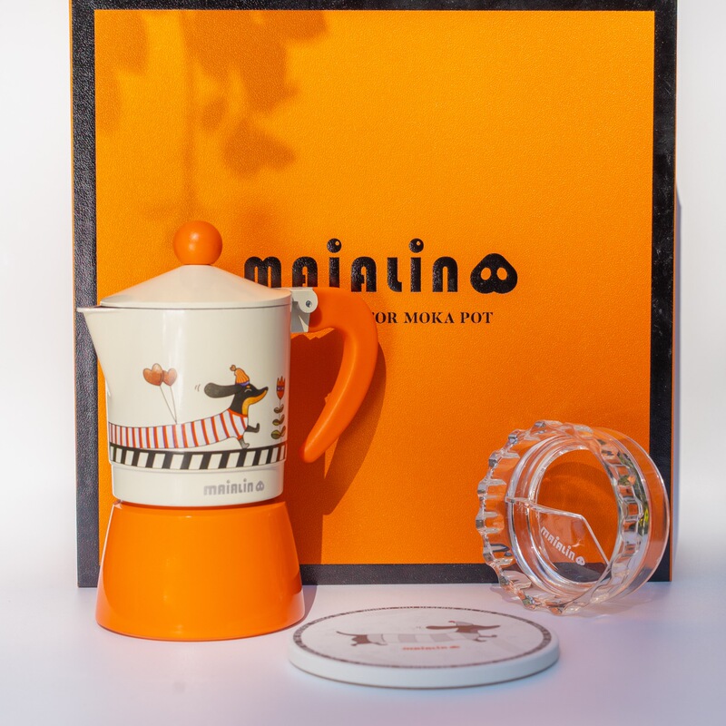 Maialin Moka Pot Coffee Gift Set Birthday Holiday Moka Pot Powder Distributor Insulation Pad Maialin Moka Pot Coffee Gift Set Birthday Holiday Moka Pot Powder Distributor Insulation Pad