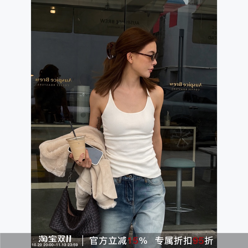 Rher Studio Slimming Sleeveless Inner Layer to Cover Side Breasts, Casual, Comfortable and Versatile Sexy Women's Vest Ds156