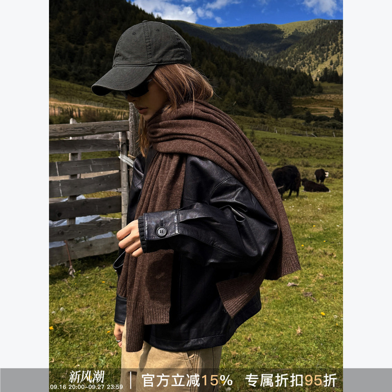 Rher Studio "Warm Words" Sheep Wool Cardigan Casual Lazy Fashion Versatile Scarf Knitted Shawl Rher Studio "Warm Words" Sheep Wool Cardigan Casual Lazy Fashion Versatile Scarf Knitted Shawl