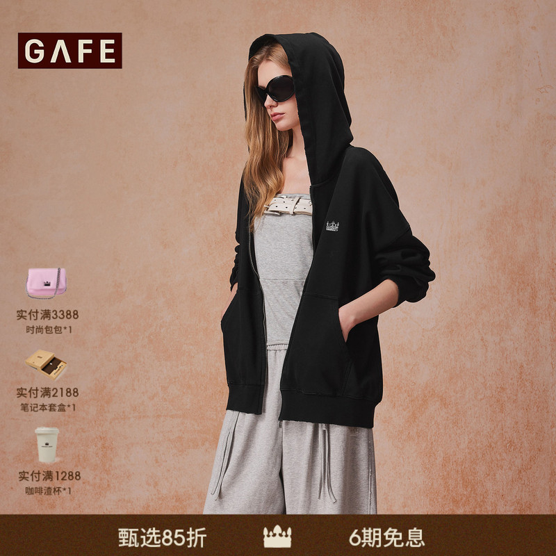 Gafe Crown Sports Cardigan Hooded Sweatshirt Unisex Autumn and Winter Casual Zipper Loose Jacket Top Gafe Crown Sports Cardigan Hooded Sweatshirt Unisex Autumn and Winter Casual Zipper Loose Jacket Top