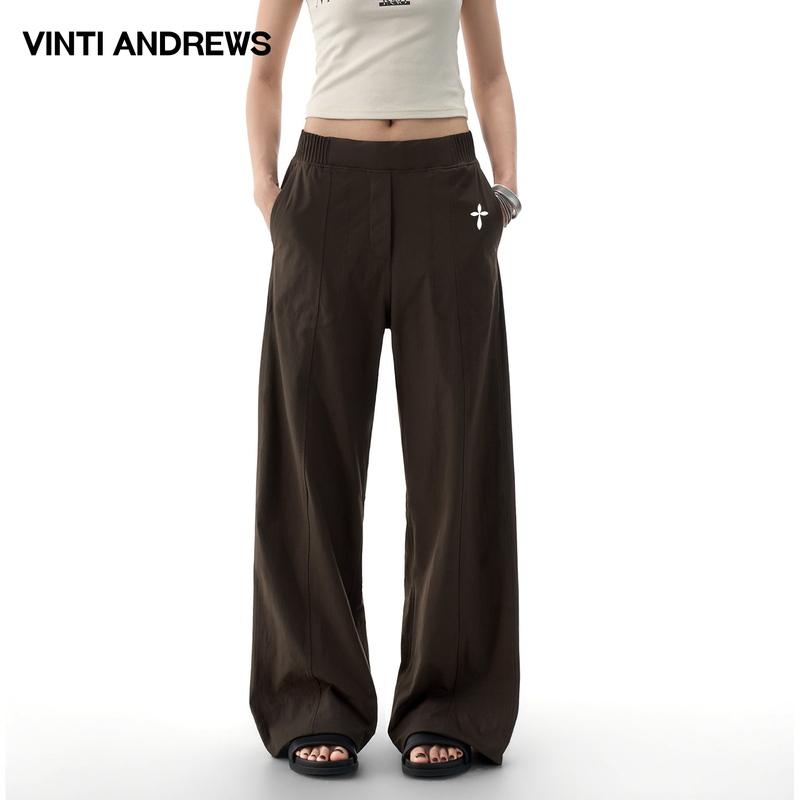 Vinti Andrews Ultra-Light Quick-Drying High-Waisted Sports Wide-Leg Pants for Women, Loose, Slimming, Versatile Straight-Leg Casual Pants Vinti Andrews Ultra-Light Quick-Drying High-Waisted Sports Wide-Leg Pants for Women, Loose, Slimming, Versatile Straight-Leg Casual Pants