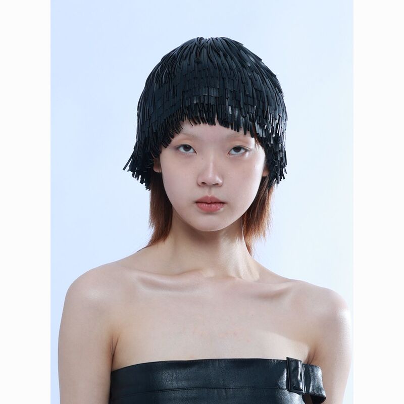 Yezi Od Original Design Niche Headwear Tassel Hat Women's Punk Personality Avant-Garde Head Wig Turban Hat Yezi Od Original Design Niche Headwear Tassel Hat Women's Punk Personality Avant-Garde Head Wig Turban Hat