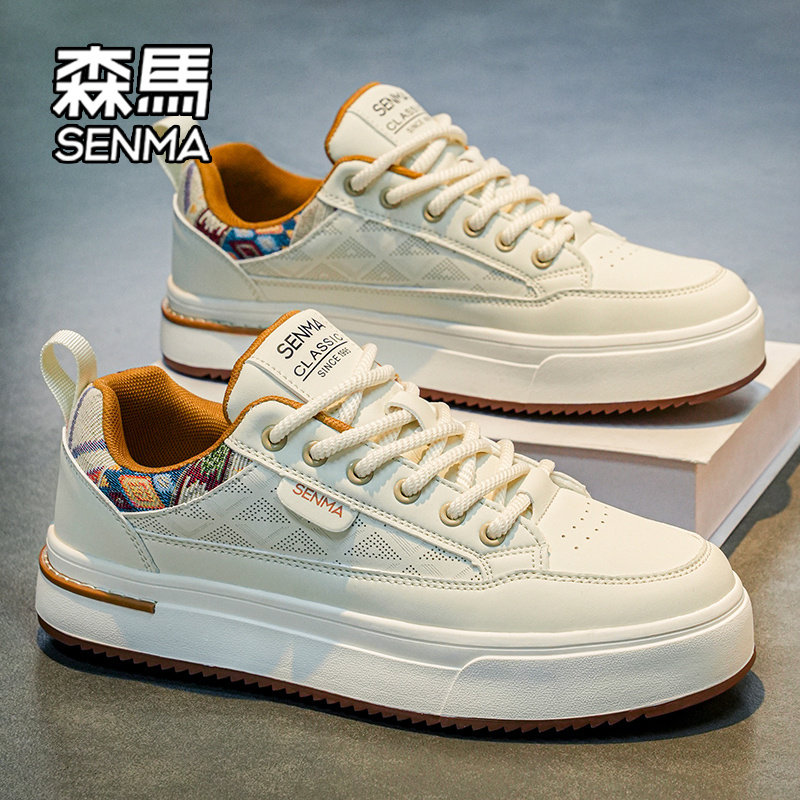 Мужская обувь бренда Semir fashion tide, новинка 2026 года, летняя сетчатая обувь знаменитостей в популярном стиле, универсальная белая обувь tide, обувь на увеличенной толстой подошве