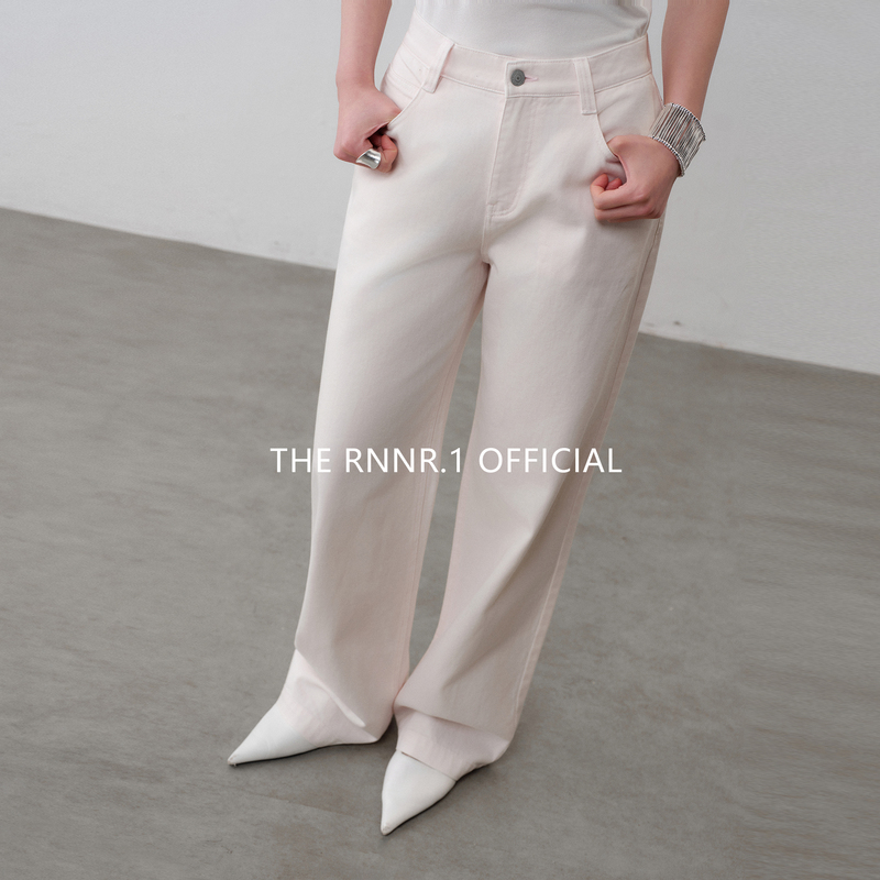 The Rnnr.1 Ten Thousand Pink Summers! Special Dyed Cherry Blossom Pink Sweet Straight-Leg Versatile Jeans
