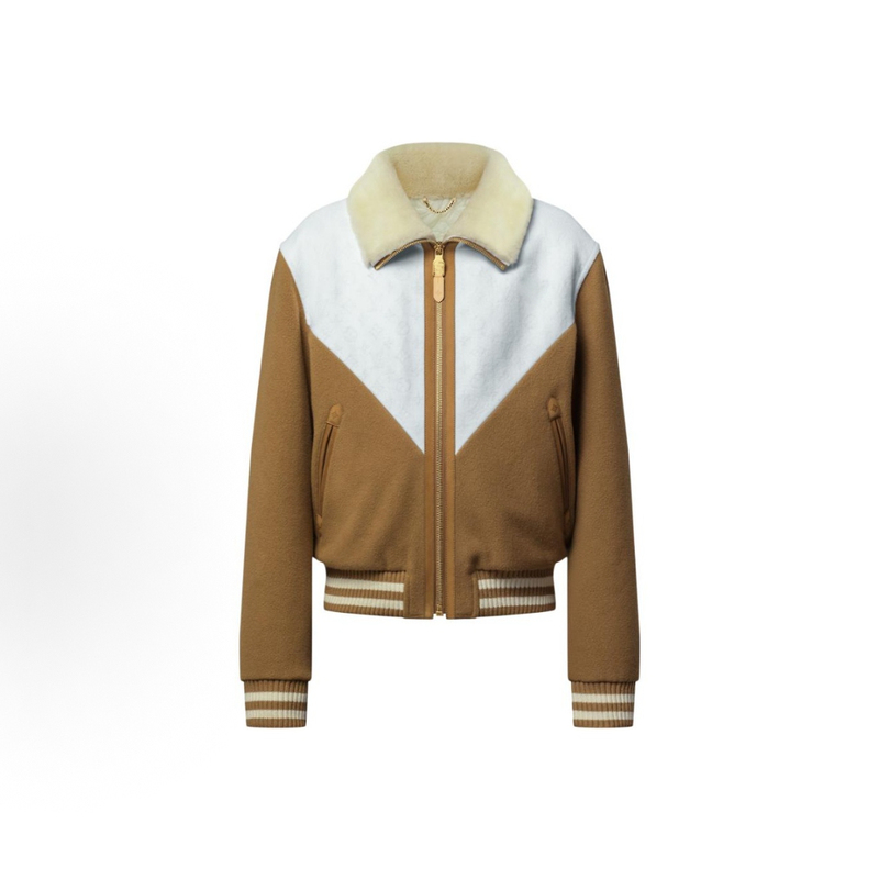 【Adam】26Ss Ski Ski Series Unisex Celebrity Style Wool Leather Collar Patchwork Jacket