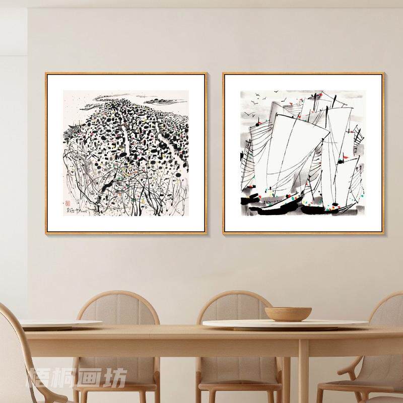 吴冠中装饰画价格揭秘！这款水墨荷花挂画值得买吗？_化妆品_淘宝美妆网