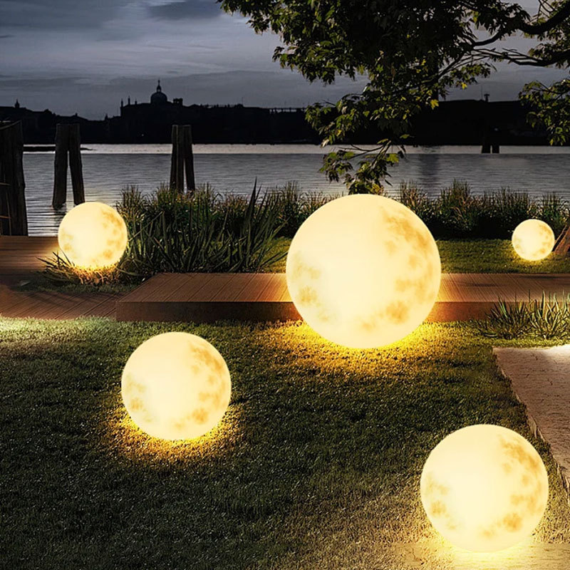 Moon Lamp Solar-Powered Waterproof Garden Light Outdoor Landscaping Garden Atmosphere Light Lawn Terrace Moon Decorative Floor Light