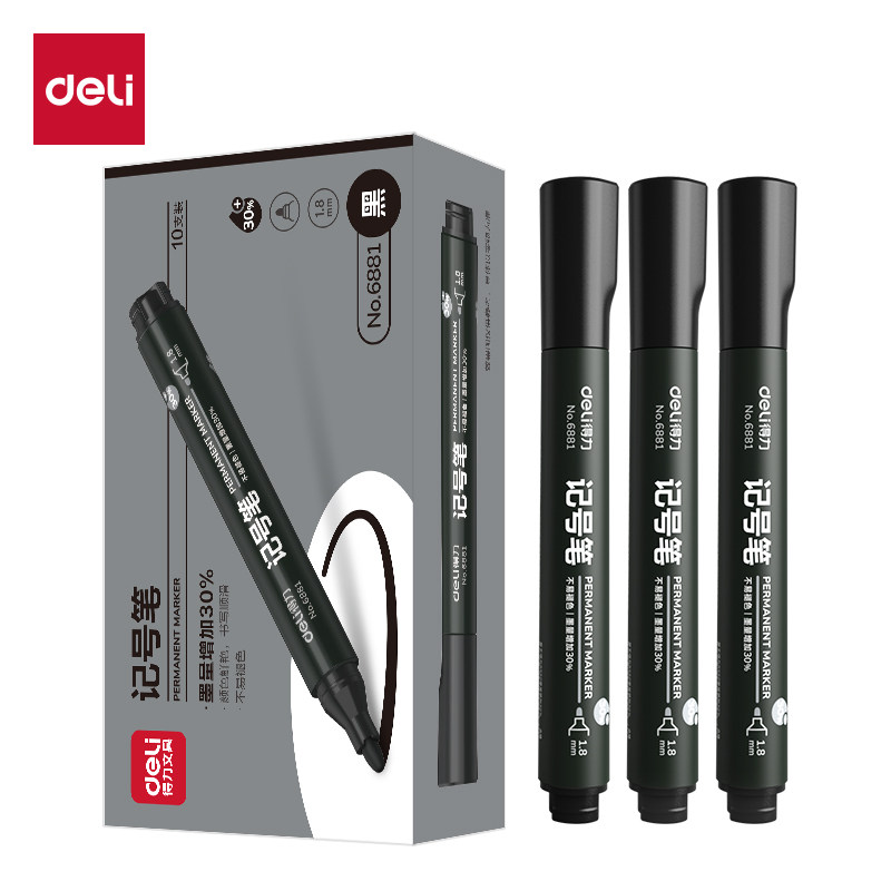 Deli marker pen, logistics packaging pen, marking pen, bold mark pen, wood writing CD disc pen box pen No6881 warehouse sign-in office supplies, oily and not easy to fade