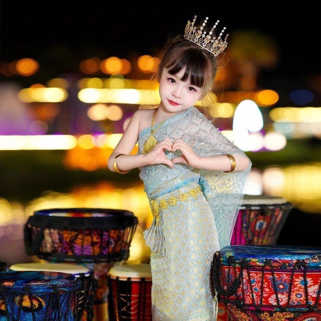 女童泰国服装配饰：西双版纳傣族风情，6-12岁女孩的时尚秘籍！