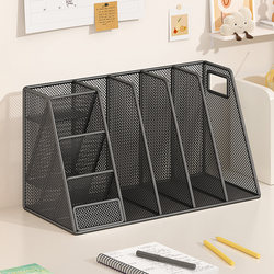 Desktop Student Book Stand, Book Storage Organizer, Home Stationery Pen Holder, Bookshelf Two-In-One Storage Rack
