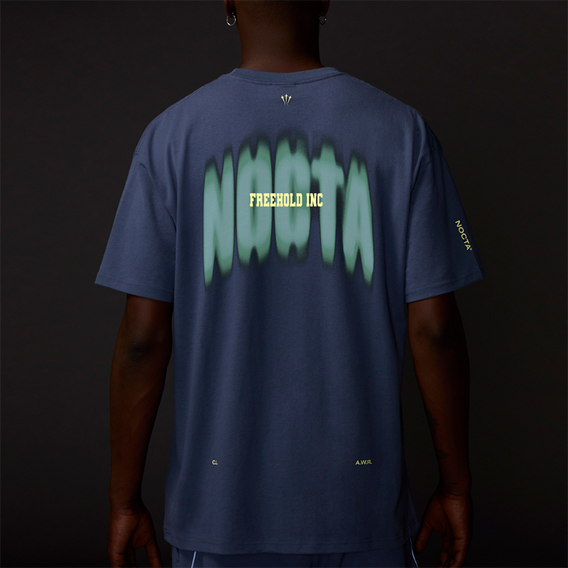 Nocta X Drake New American Streetwear Brand Light Painting Graffiti Gradient Letter Crew Neck Pure Cotton Short-Sleeve T-Shirt for Men