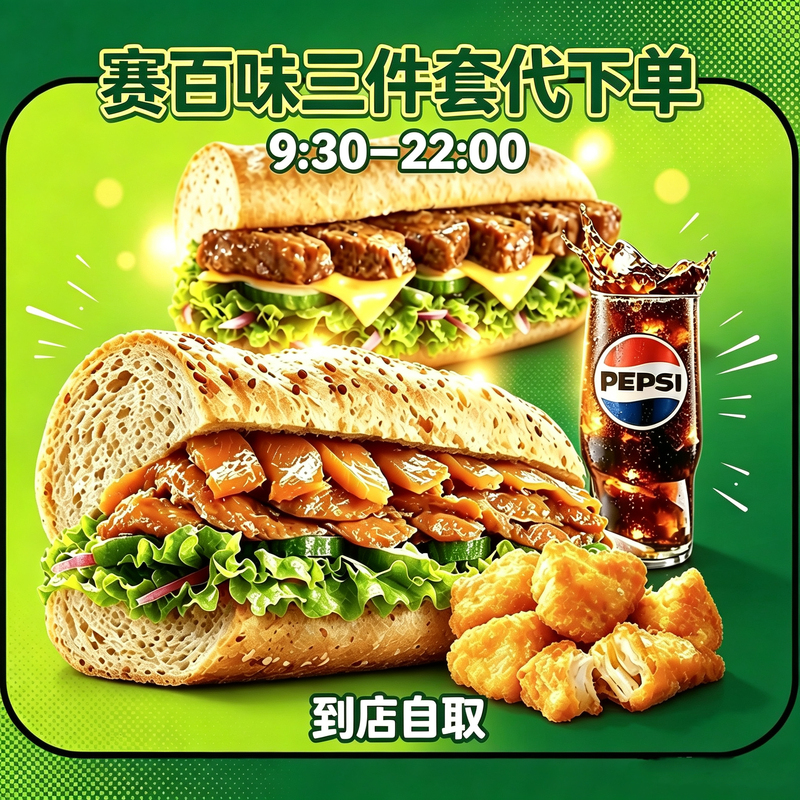 Subway's Big Donkey Roast Duck with Black Pepper Thick-Cut Steak, Bmt Chicken Leg Chops, Sausage Sandwich, Western-Style Ham