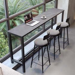 Scandinavian Slate Balcony Home Bar Table and Chairs Water Bar Wall-Mounted Long Island Bar Table Milk Tea Shop High Table