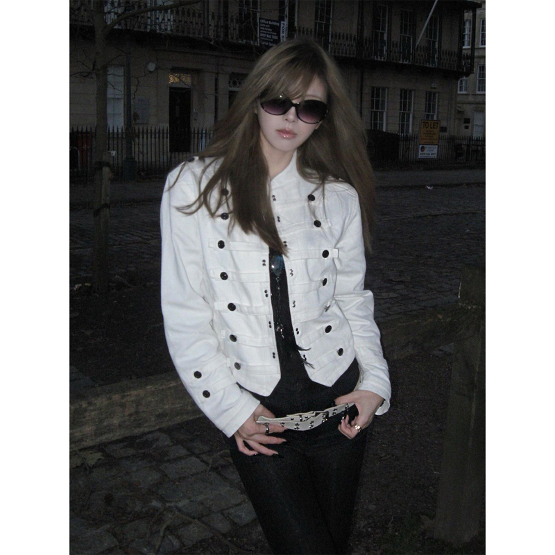 Y2K Subculture Napoleon Jacket Women's Spring New Short Style Court-Style Coat Vintage Top Trendy Y2K Subculture Napoleon Jacket Women's Spring New Short Style Court-Style Coat Vintage Top Trendy