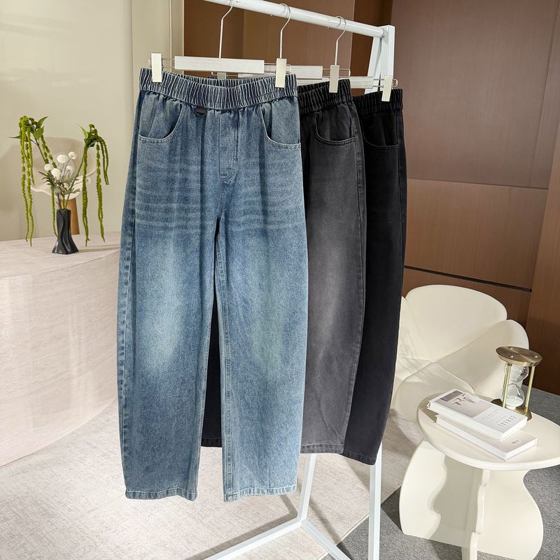 8.14 Welfare Zmu-K53 Drawstring Elastic Waist Men's Denim Scimitar Pants