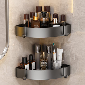 Bathroom Corner Shower Gel Storage Rack, Wall-Mounted Corner Shelf for Toilet, Washroom, and Bathroom