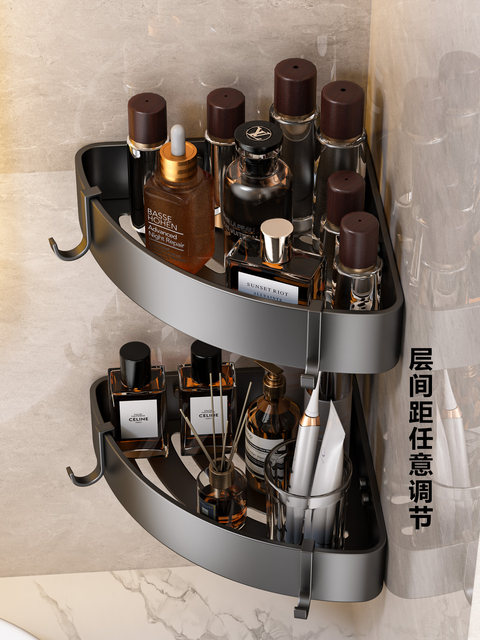 Bathroom Corner Shower Gel Storage Rack, Wall-Mounted Corner Shelf for Toilet, Washroom, and Bathroom