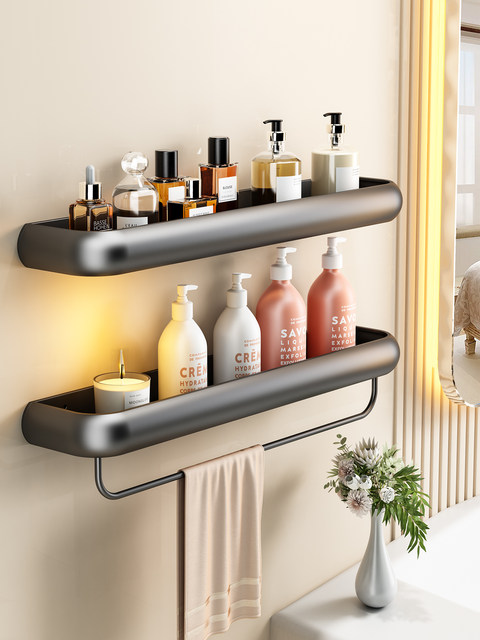Bathroom storage rack, bathroom wall-mounted towel rack, toilet washbasin, bathroom wall shampoo storage rack