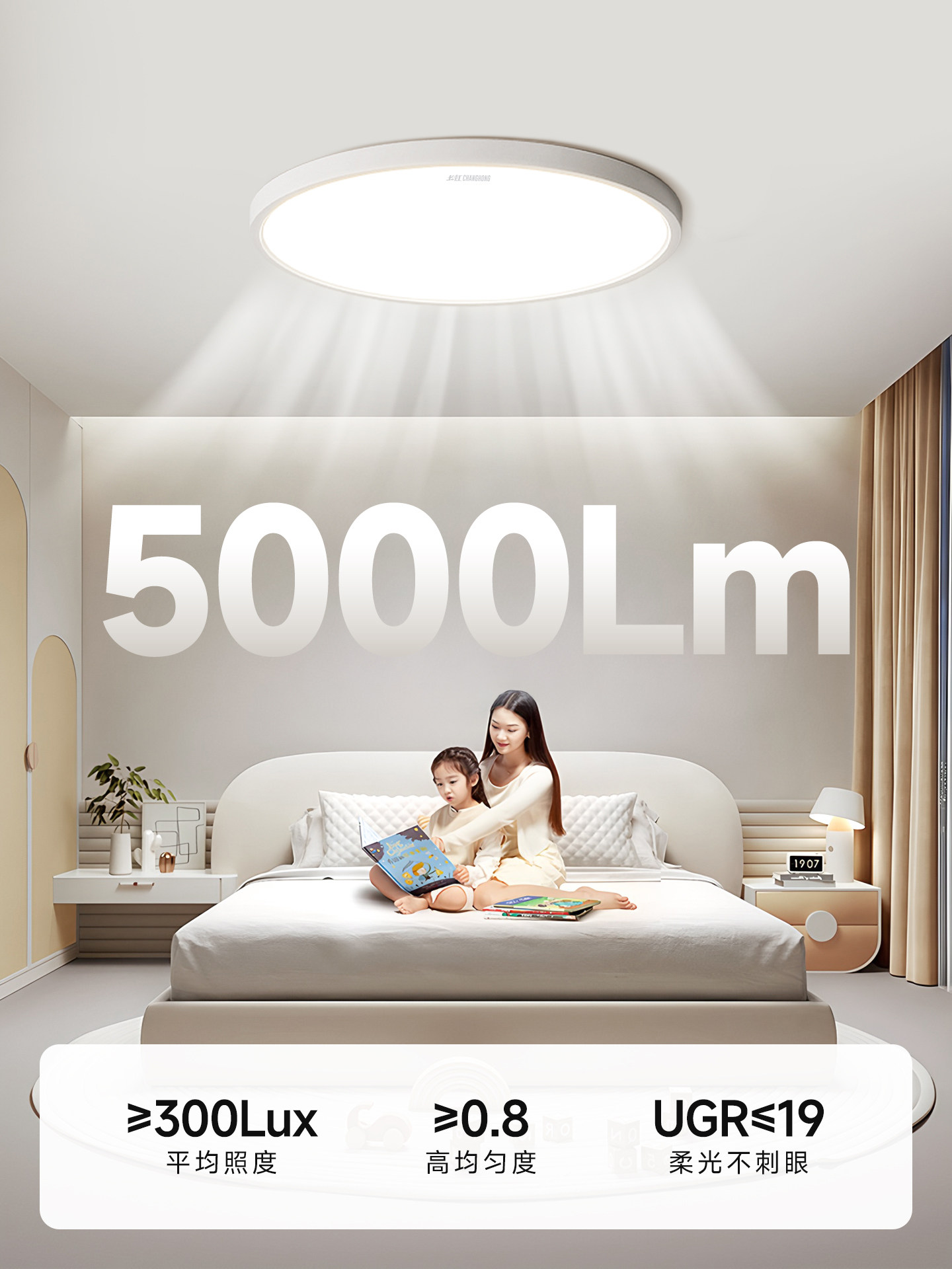 Changhong Ultra-Thin Eye-Protecting Ceiling Lamp Full Spectrum Round Children's Room Bedroom Lamp Study 2025 New Simple Lighting Fixture