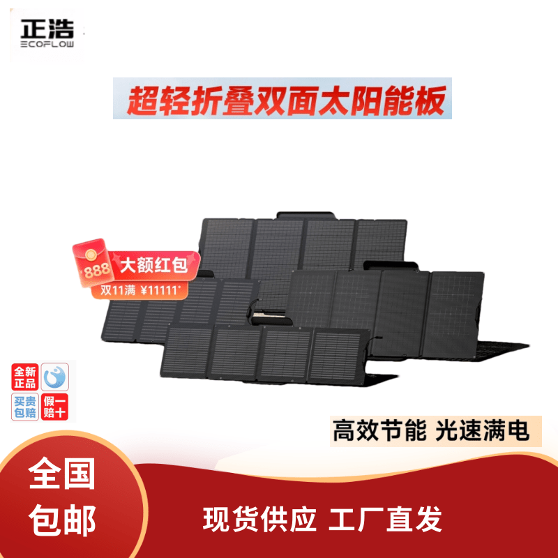 Zhenghao Lightweight Double-Sided Solar Panel 110W160W220W400W Charging Panel for Home Outdoor Camping Foldable