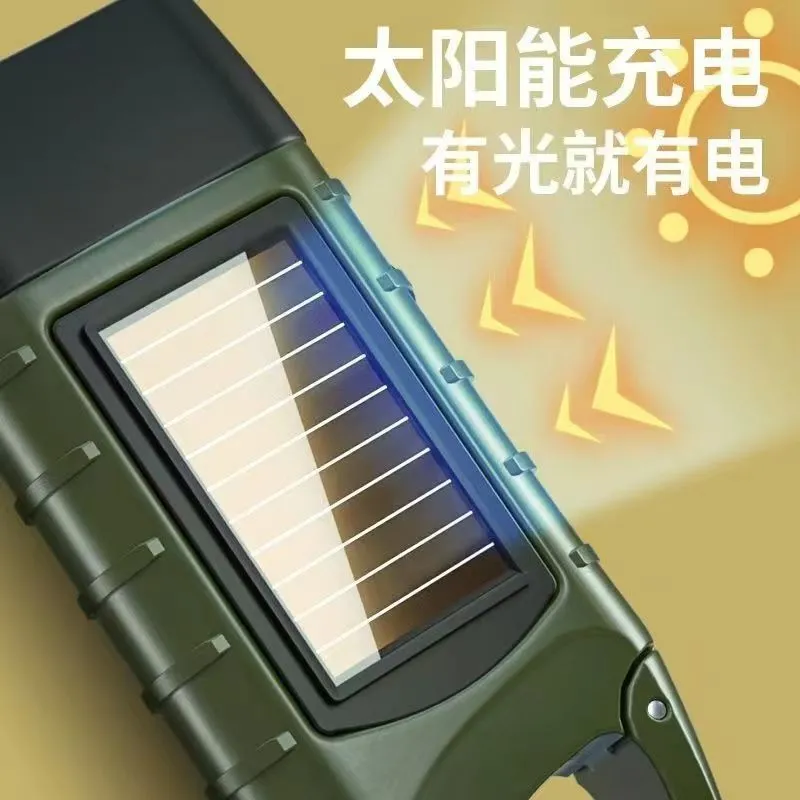Flashlight with Hand Crank Power Generation, Solar Power Generation, Rechargeable Led Light, Multifunctional Flashlight, Ultra-Long Battery Life, Strong Light