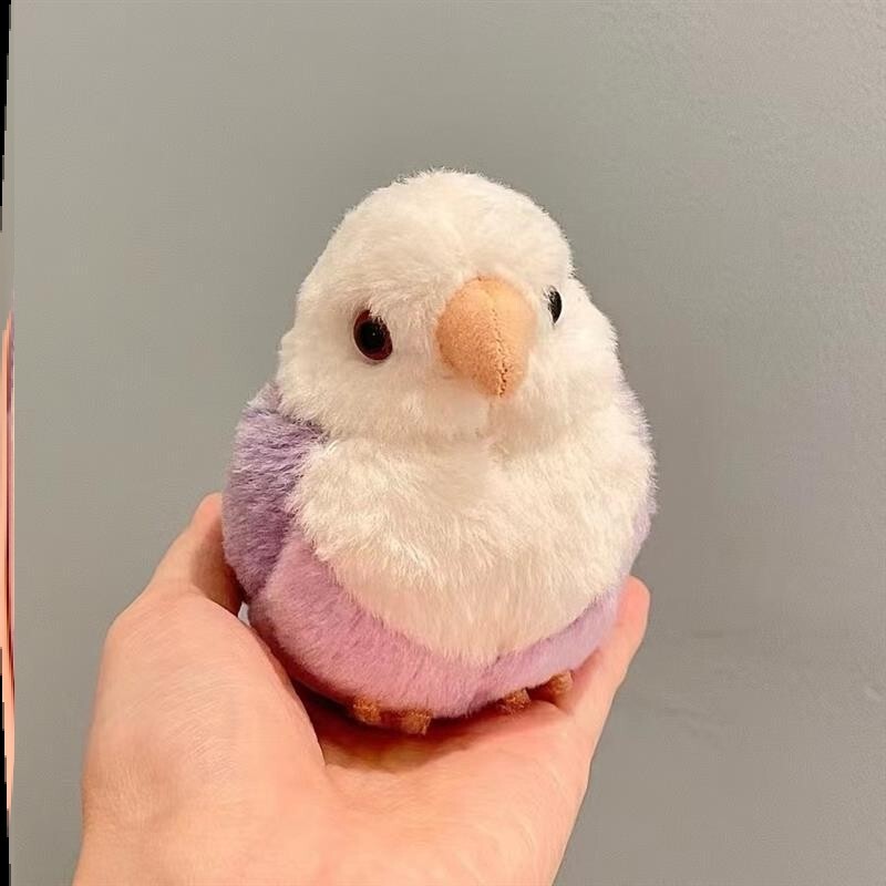 Authentic Civilized Bird Taro Ball Backpack Pendant Cute Plush Toy Keychain Realistic Parrot Plush Backpack Decoration