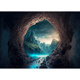 Fish Tank Background Sticker 3D Stereoscopic High-Definition Image 5D Aquarium Cave Landscape Decoration Painting Wallpaper Non-Transparent Adhesive