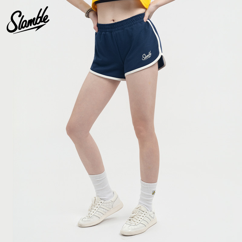 Slamble Women's Summer American-Style Training Loose-Fitting Hot Girl Anti-Exposure Cotton Bm Shorts Sports Running Hot Pants