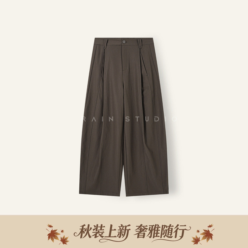 【Rain Studio】【Yamamoto Pants】Loose Wide-Leg High-Waisted Slimming Casual Pants (Comes with a Belt)