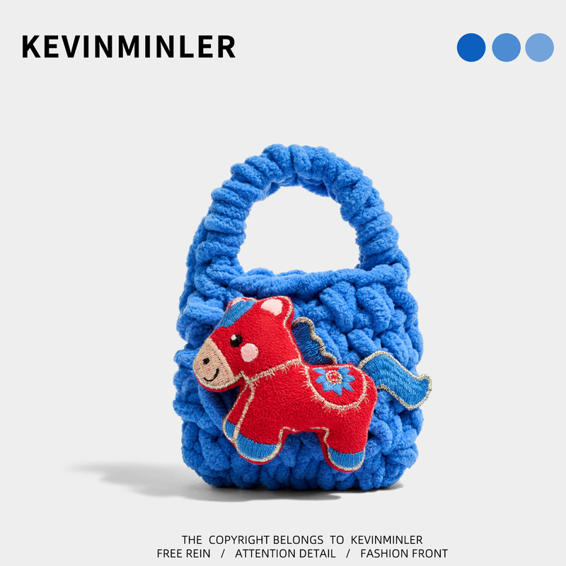 Kevinminler Original Red and Blue Horse Knitted Bag Pendant Coin Purse Earphone Bag 2026 New Year Gift Kevinminler Original Red and Blue Horse Knitted Bag Pendant Coin Purse Earphone Bag 2026 New Year Gift