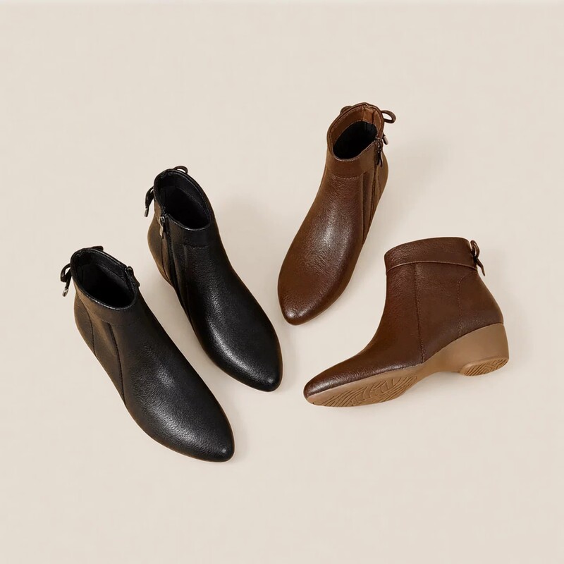 Pointed Toe Short Boots for Women, Autumn 2026 New Style, Mom Boots, Autumn and Winter Soft Surface Versatile Comfortable Chunky Heel Martin Boots Pointed Toe Short Boots for Women, Autumn 2026 New Style, Mom Boots, Autumn and Winter Soft Surface Versatile Comfortable Chunky Heel Martin Boots