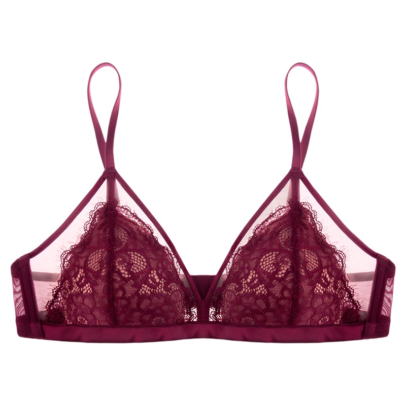 Victoria Bra Sexy Lace French Triangle Cup Red Lingerie for Women Wedding Bride's Zodiac Year Seamless Thin Victoria Bra Sexy Lace French Triangle Cup Red Lingerie for Women Wedding Bride's Zodiac Year Seamless Thin