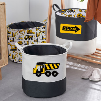 Children's toy storage bucket with large fabric cartoon toy car storage box large capacity baby household storage basket
