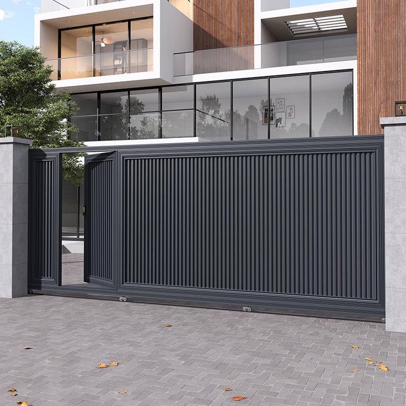 Aluminum Art Electric Sliding Door High-End Smart Villa Gate Aluminum Alloy Courtyard Door Outdoor Yard Gate Electric Door