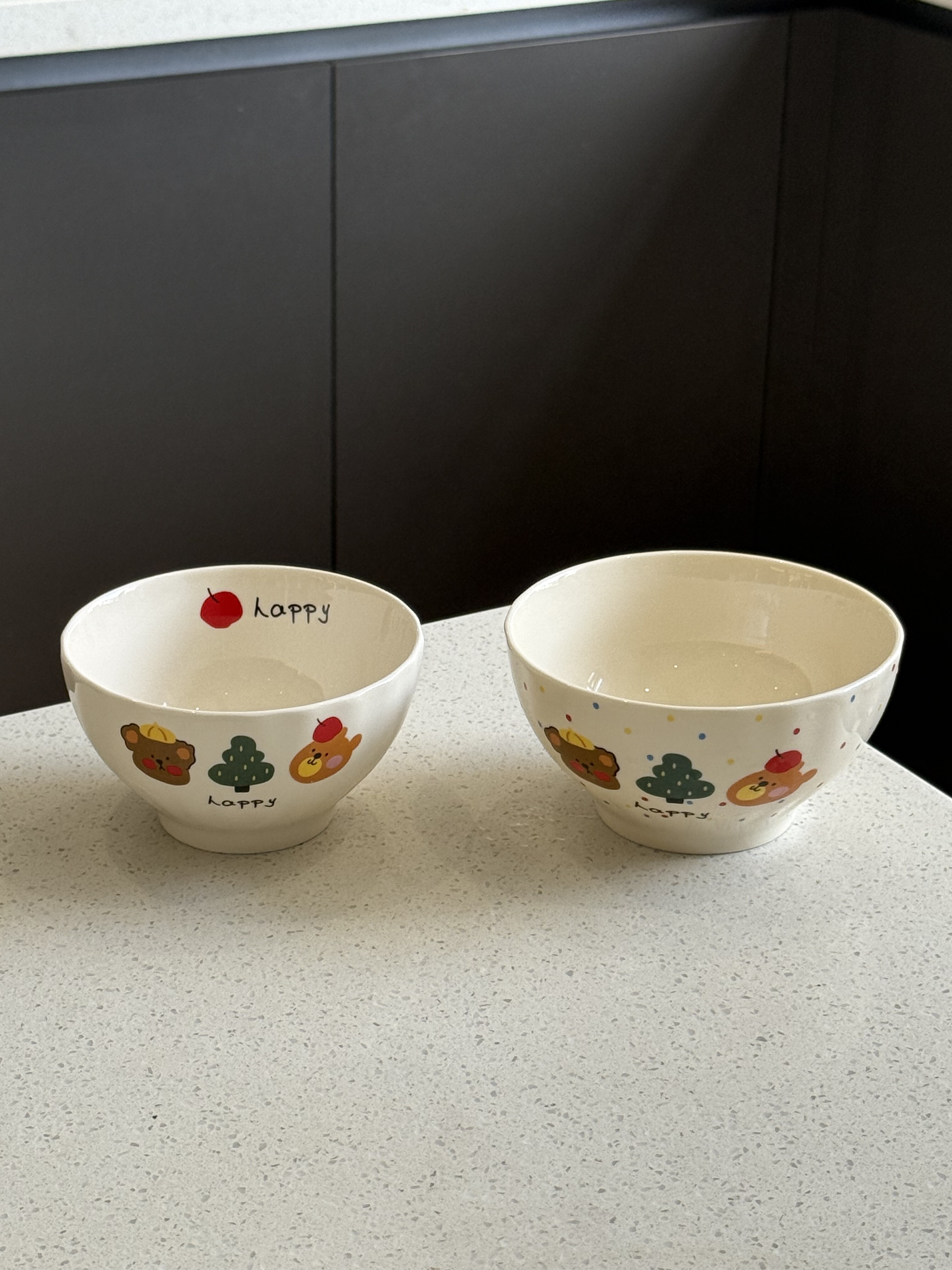 [Recommended by Xiaohongshu] Cute Bear Ceramic Rice Bowl, High-Quality and Exquisite Cartoon Bowl and Plate Set for Home Use