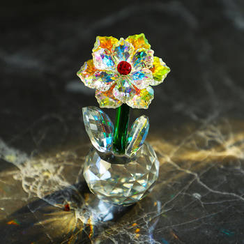 七彩棱镜新款水晶太阳花桌面摆件小朋友创意生日礼物阳光捕手水晶
