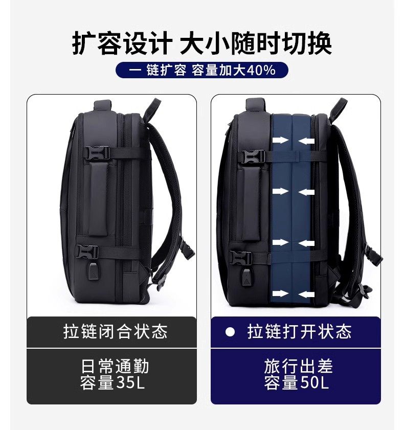 Dual-shoulder backpack large capacity short-distance travel lightweight pack men's multifunctional backpack business travel portable daypack