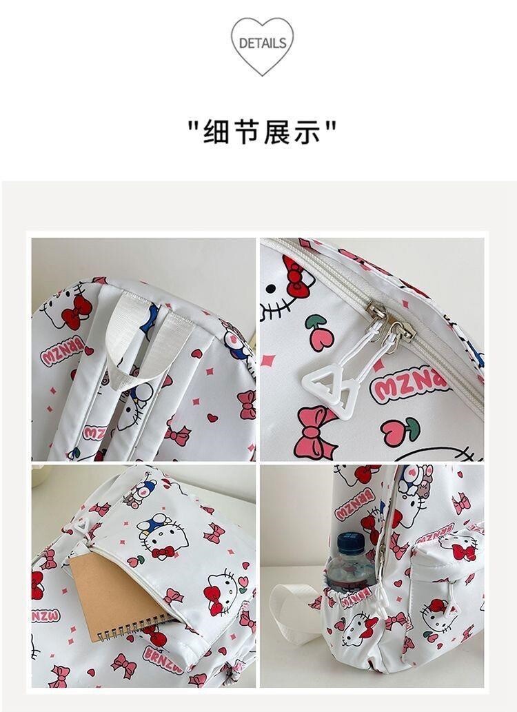 Заказной рюкзак hellokitty书包女初中生高颜值小众小学生三到六年级kt猫双肩包