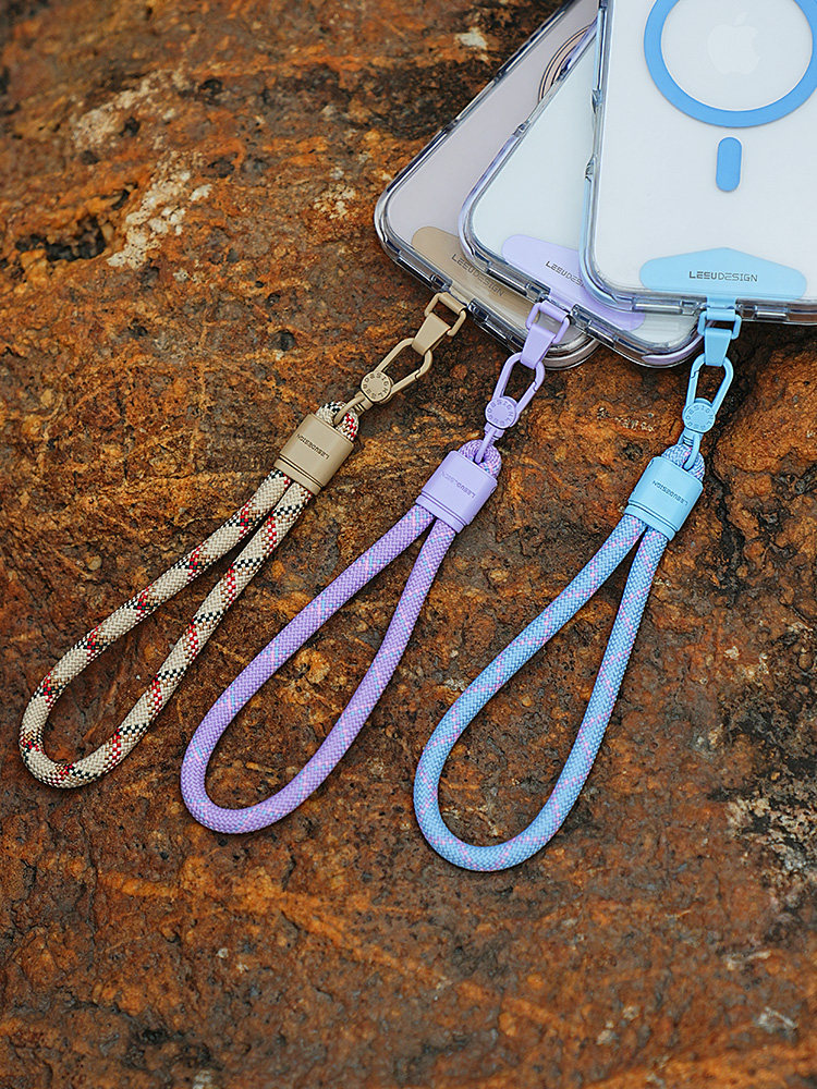 Leeudesign High-Quality, Colorful Metal Wrist Strap, Multifunctional, Adjustable, Short Phone Lanyard, Woven, Sturdy, Camera Keychain, Anti-Lost Hanging Chain, Universal Style