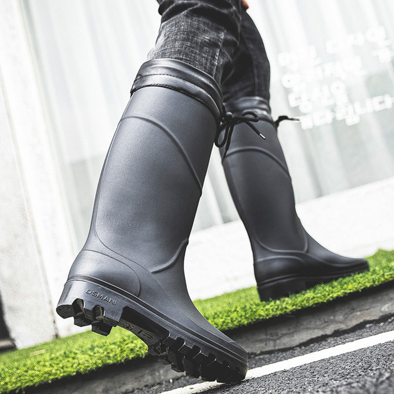 Rain boots men's high tube waterproof shoes fishing labor insurance work wear-resistant non-slip water boots non-slip Korean fashion rain boots summer tide