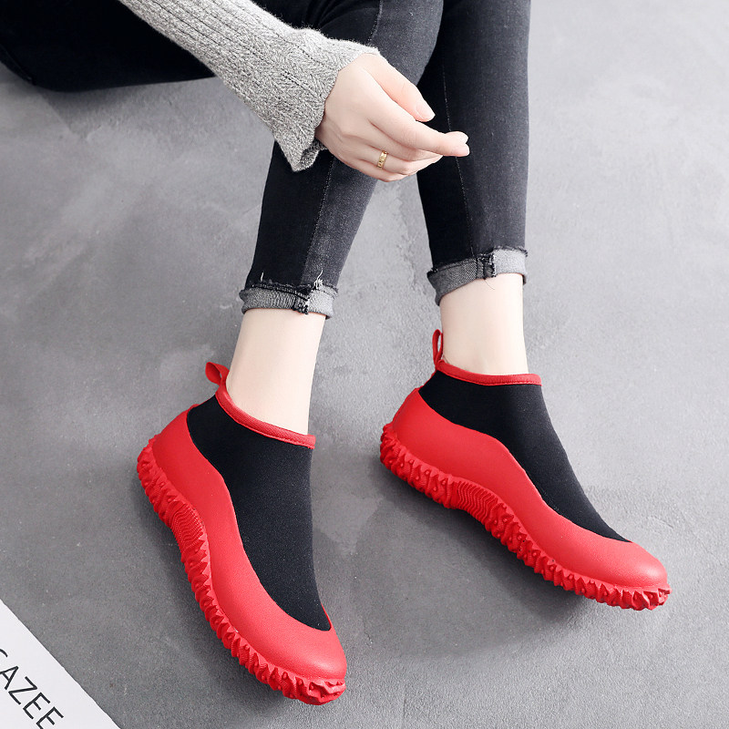 Men's ladies short tube fashion rain shoes couple's rubber boots low - gang waterproof shoes spring and summer shoes
