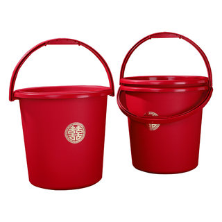 结婚喜桶家用塑料桶水桶婚礼女z方陪嫁子孙桶手提米桶婚庆用品大