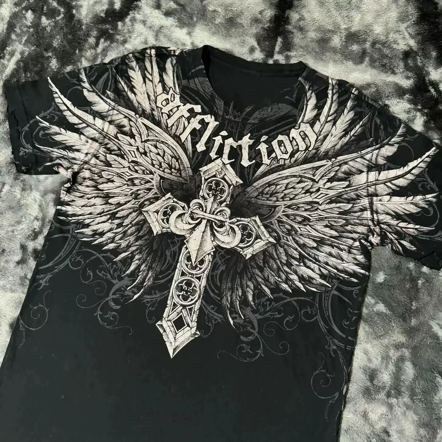 Футболка Affliction Y2K винтажная с графикой, в стиле панк/хип‑хоп, размеры S–3XL