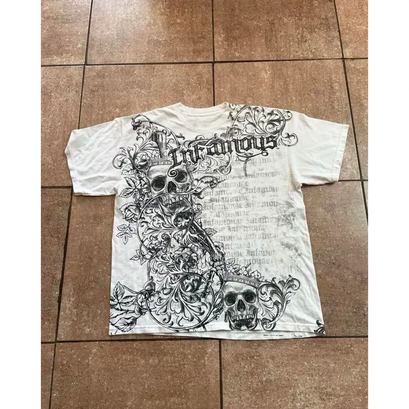 Футболка Affliction Y2K винтажная с графикой, в стиле панк/хип‑хоп, размеры S–3XL