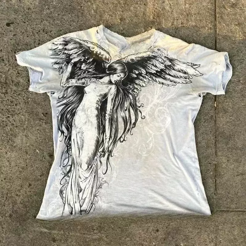 Футболка Affliction Y2K винтажная с графикой, в стиле панк/хип‑хоп, размеры S–3XL