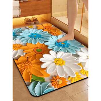 Bathroom floor mat diatom mud soft mat bathroom door absorbent mat kitchen bathroom toilet carpet non-slip quick-drying mat